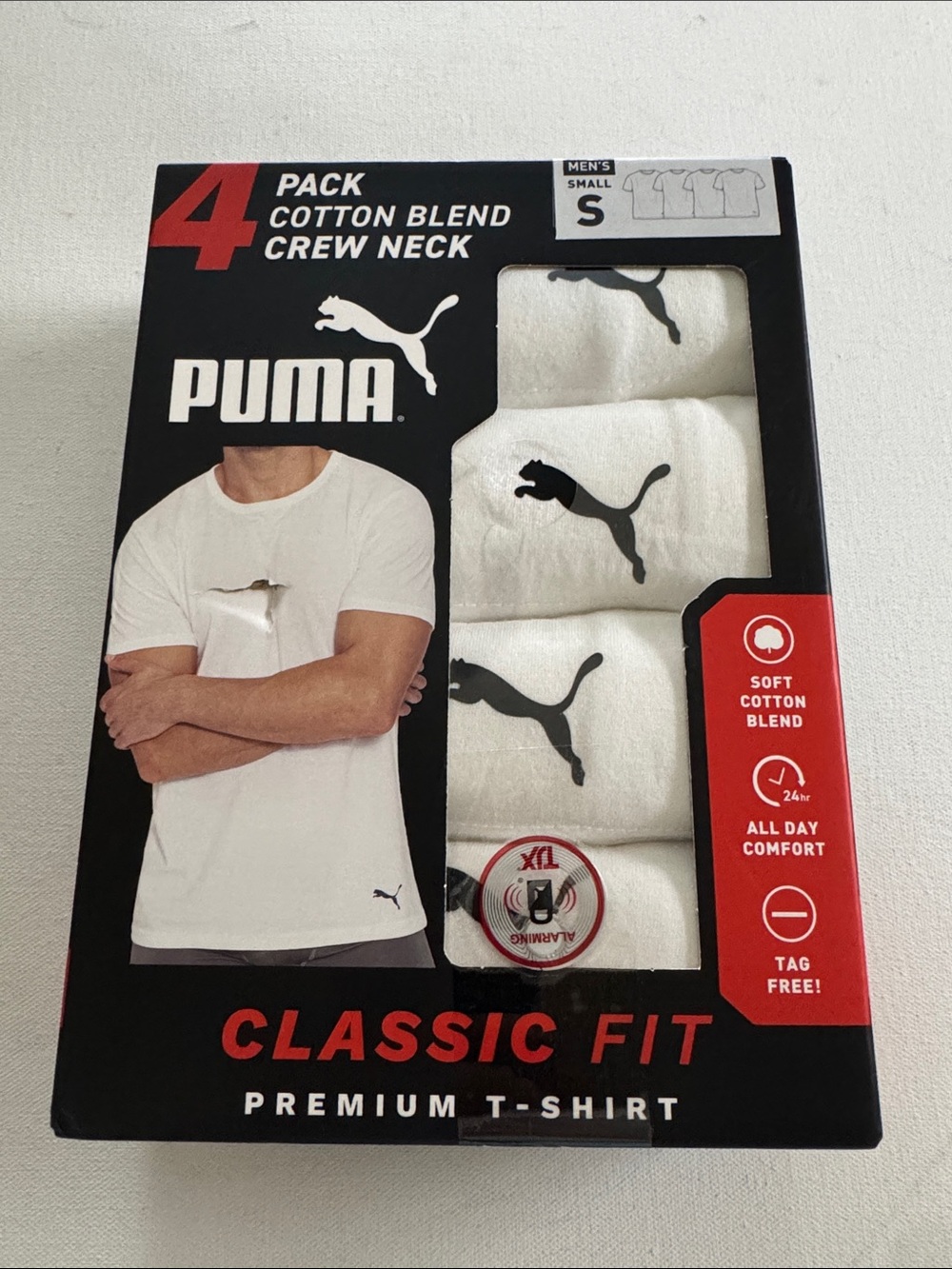 Puma Tshirt Mens Small 4 Pack White